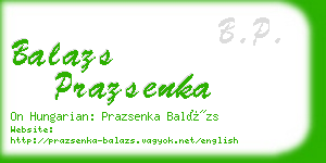 balazs prazsenka business card